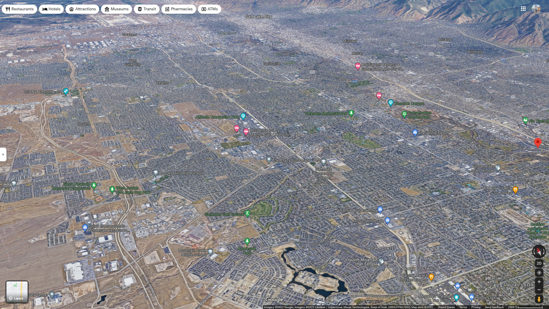 West Jordan Aerial Map Utah